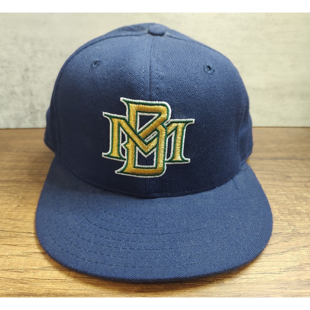Vintage 90s Milwaukee Brewers New Era Diamond Collection 5950 Wool Fitted Hat 7